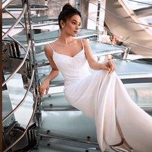 Load image into Gallery viewer, Simple Wedding Dress-Backless Mermaid Bridal Gown | Wedding Dresses
