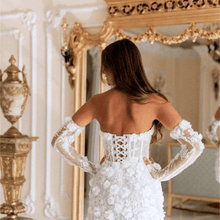 Load image into Gallery viewer, Short Wedding Dress | Short Lace Wedding Dress-Off Shoulder Detachable Sleeves | Wedding Dresses
