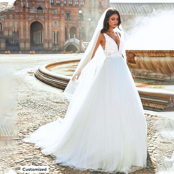 Bohemian Wedding Dress- Simple Lace Beach Bridal Gown | Wedding Dresses