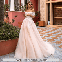 Load image into Gallery viewer, Lace Wedding Dress-Off Shoulder Beach Wedding Dress | Wedding Dresses
