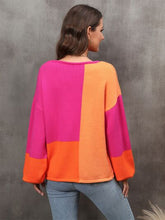 Load image into Gallery viewer, Womens Sweater-Color Block Round Neck Sweater | sweater
