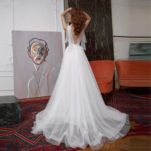 Load image into Gallery viewer, V Neck Wedding Dress-Beaded Tulle Bridal Gown | Wedding Dresses
