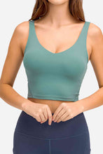 Load image into Gallery viewer, Womens Activewear-Deep V-Neck Crop Sports Bra | Activewear/Activewear Sets
