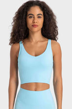 Load image into Gallery viewer, Womens Activewear-Deep V-Neck Crop Sports Bra | Activewear/Activewear Sets

