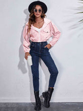 Load image into Gallery viewer, Womens Jacket-Drawstring Hooded Zip Up Jacket with Pockets
