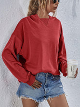 Load image into Gallery viewer, Womens Top-Pink Dropped Shoulder Slit Hoodie
