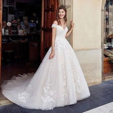 Load image into Gallery viewer, Off the Shoulder Wedding Dress-A Line Lace Wedding Dress | Wedding Dresses
