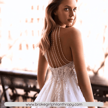 Load image into Gallery viewer, Vintage Wedding Dress-Backless O Neck Flowers Wedding Dress | Wedding Dresses
