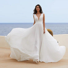 Load image into Gallery viewer, Beach Wedding Dress-V Neck Chiffon Bridal Gown | Wedding Dresses
