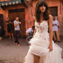 Load image into Gallery viewer, Country Lace Wedding Dress-Garden Flower Tiered Skirt | Wedding Dresses
