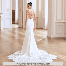 Load image into Gallery viewer, Mermaid Wedding Dress- V Neck Satin Mermaid Wedding Dress | Wedding Dresses
