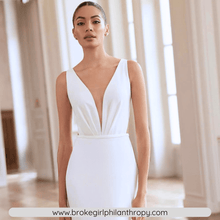 Load image into Gallery viewer, Mermaid Wedding Dress- V Neck Satin Mermaid Wedding Dress | Wedding Dresses
