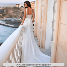 Load image into Gallery viewer, Mermaid Wedding Dress-Square Collar Mermaid Wedding Dress | Wedding Dresses
