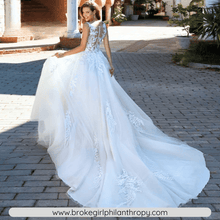 Load image into Gallery viewer, Lace Beach Wedding Dress-V-Neck A-Line Lace Beach Wedding Dress | Wedding Dresses
