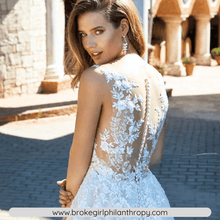 Load image into Gallery viewer, Lace Beach Wedding Dress-V-Neck A-Line Lace Beach Wedding Dress | Wedding Dresses
