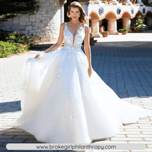 Load image into Gallery viewer, Lace Beach Wedding Dress-V-Neck A-Line Lace Beach Wedding Dress | Wedding Dresses
