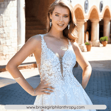 Load image into Gallery viewer, Lace Beach Wedding Dress-V-Neck A-Line Lace Beach Wedding Dress | Wedding Dresses
