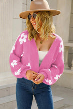 Load image into Gallery viewer, Womens Sweater-Floral Open Front Fuzzy Cardigan | Coat &amp; Jacket &amp; Cardigan
