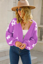 Load image into Gallery viewer, Womens Sweater-Floral Open Front Fuzzy Cardigan | Coat &amp; Jacket &amp; Cardigan
