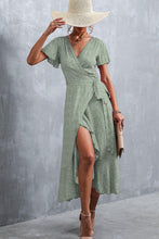 Load image into Gallery viewer, Womens Dress-Floral Surplice Neck Tied Midi Dress | Dresses/Maxi Dresses
