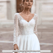 Load image into Gallery viewer, Bohemian Wedding Dress-Long Sleeve Beach Wedding Dress | Wedding Dresses
