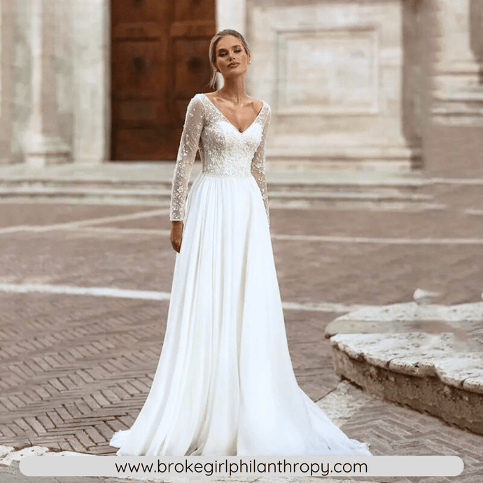 Bohemian Wedding Dress-Long Sleeve Beach Wedding Dress | Wedding Dresses