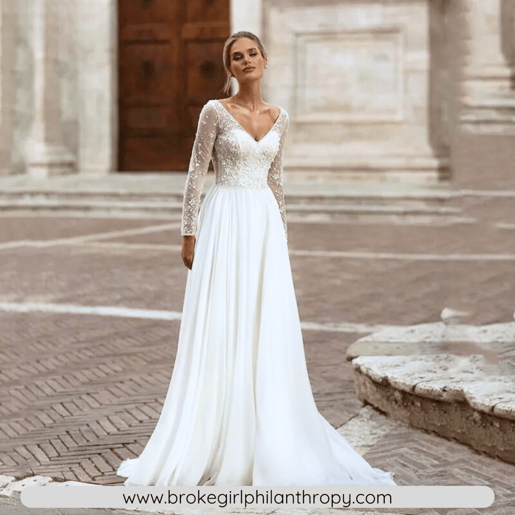 Bohemian Wedding Dress-Long Sleeve Beach Wedding Dress | Wedding Dresses