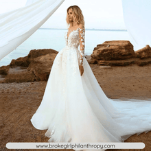 Load image into Gallery viewer, Mermaid Wedding Dress-Long Sleeve Backless Bridal Gown | Wedding Dresses
