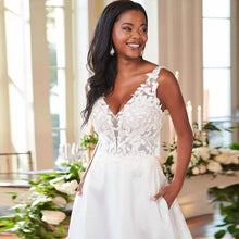 Load image into Gallery viewer, Modern Beach Wedding Dress-Lace A Line Wedding Dress | Wedding Dresses
