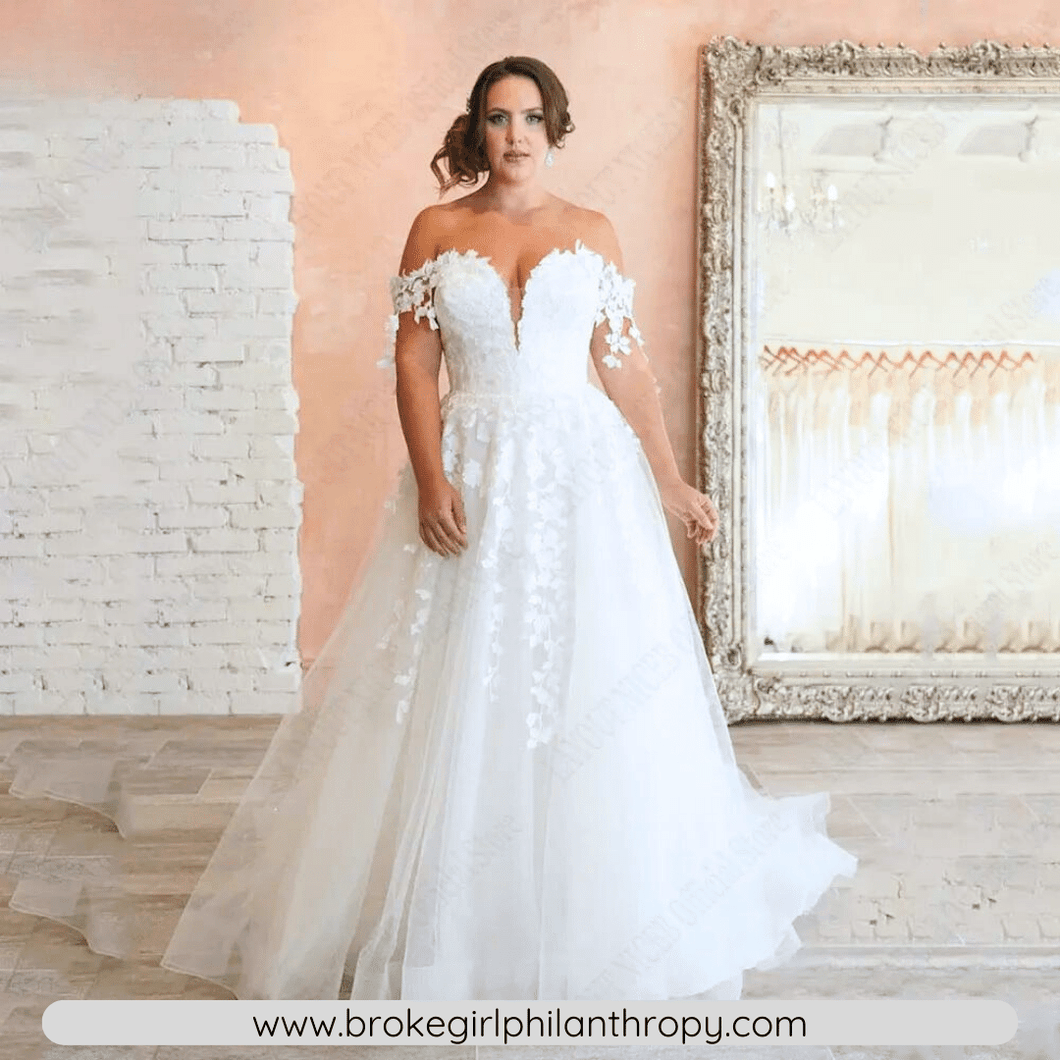 Off the Shoulder Wedding Dress-Lace Up Back Bridal Gown | Wedding Dresses