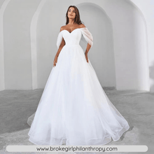 Load image into Gallery viewer, Off the Shoulder Dress-Off Shoulder V Neck Corset Bridal Gown | Wedding Dresses
