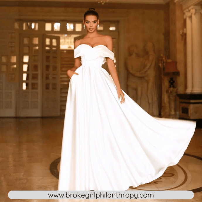 Off the Shoulder Wedding Dress-Princess Wedding Dress-Pockets | Wedding Dresses