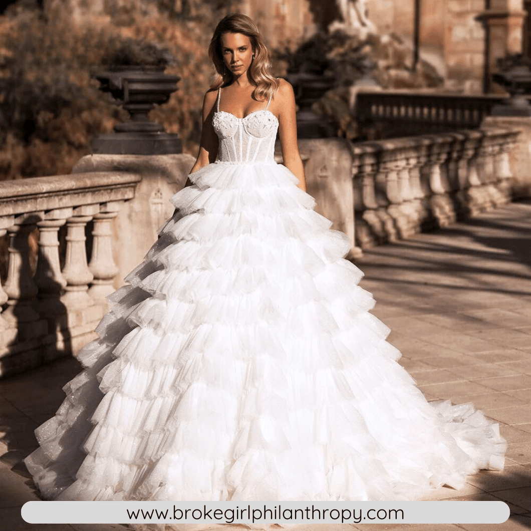 Ball Gown Wedding Dress-Backless Sweetheart Tiered Ball Gown | Wedding Dresses