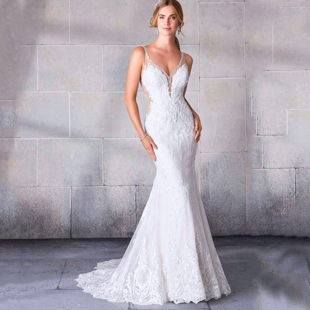 Mermaid Wedding Dress-Sexy Lace Backless Beach Bridal Gown | Wedding Dresses