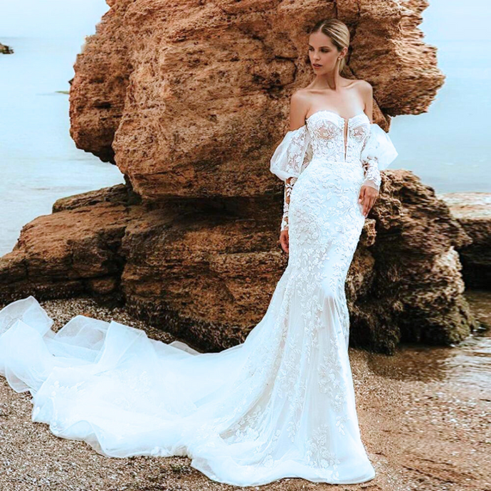 Mermaid Wedding Dress-Vintage Beach Wedding Dress | Wedding Dresses