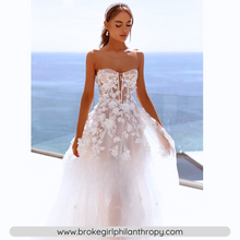 Load image into Gallery viewer, Sexy Wedding Dress-Strapless 3D Flower Lace Wedding Dress | Wedding Dresses
