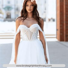 Load image into Gallery viewer, Beach Wedding Dress-Sweetheart Lace Wedding Dress Bow Straps | Wedding Dresses
