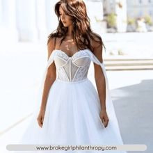 Load image into Gallery viewer, Beach Wedding Dress-Sweetheart Lace Wedding Dress Bow Straps | Wedding Dresses
