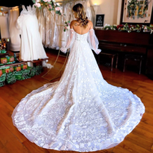 Load image into Gallery viewer, Lace Wedding Dress-Sweetheart Lace Puff Sleeve Wedding Dress | Wedding Dresses
