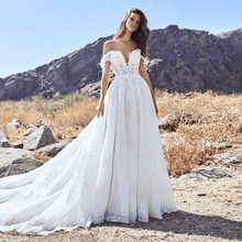 Load image into Gallery viewer, Lace Wedding Dress-Sweetheart Vintage Wedding Dress-Chapel Train | Wedding Dresses
