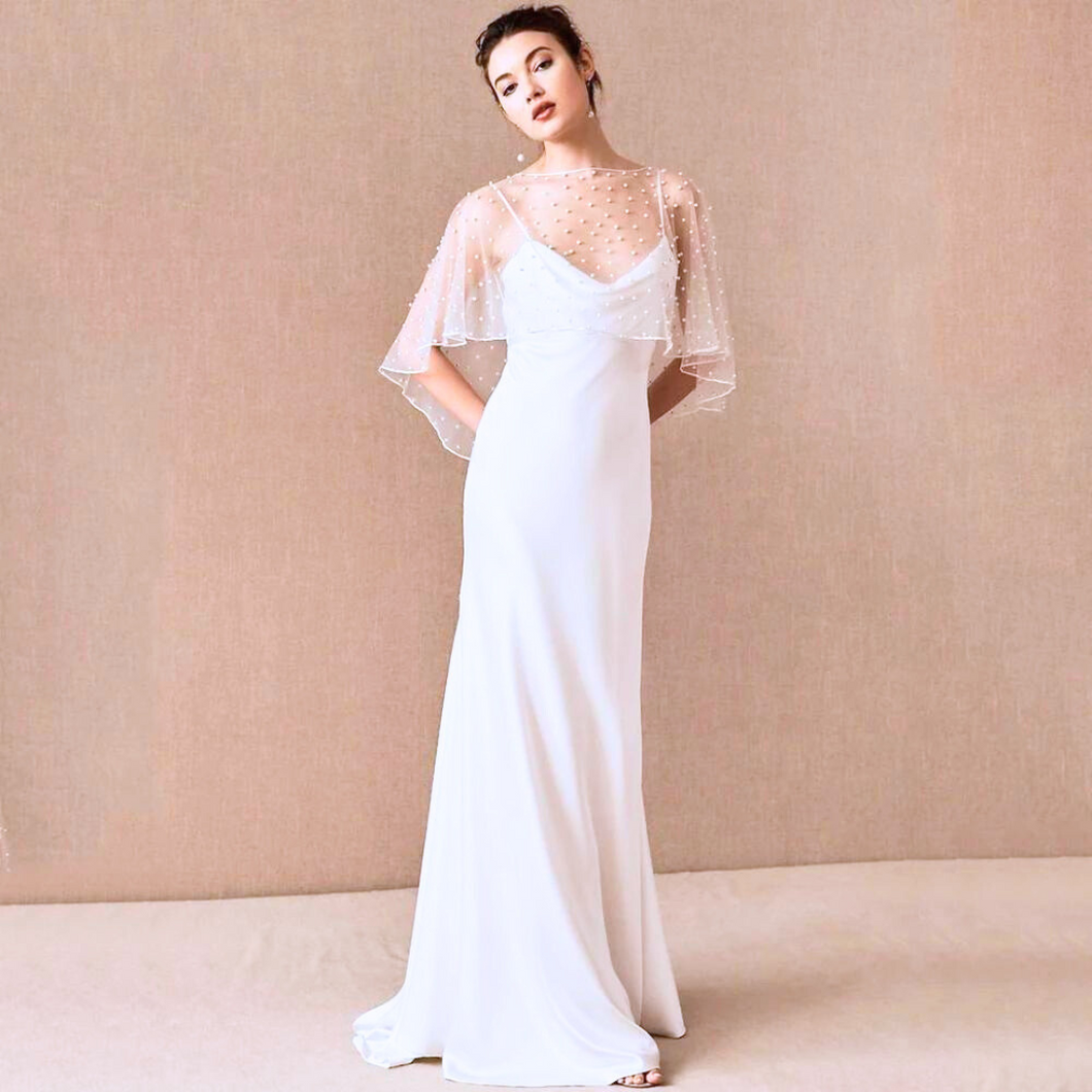 Two Piece Sheath Wedding Dress-Vintage Cape Jacket Gown | Wedding Dresses