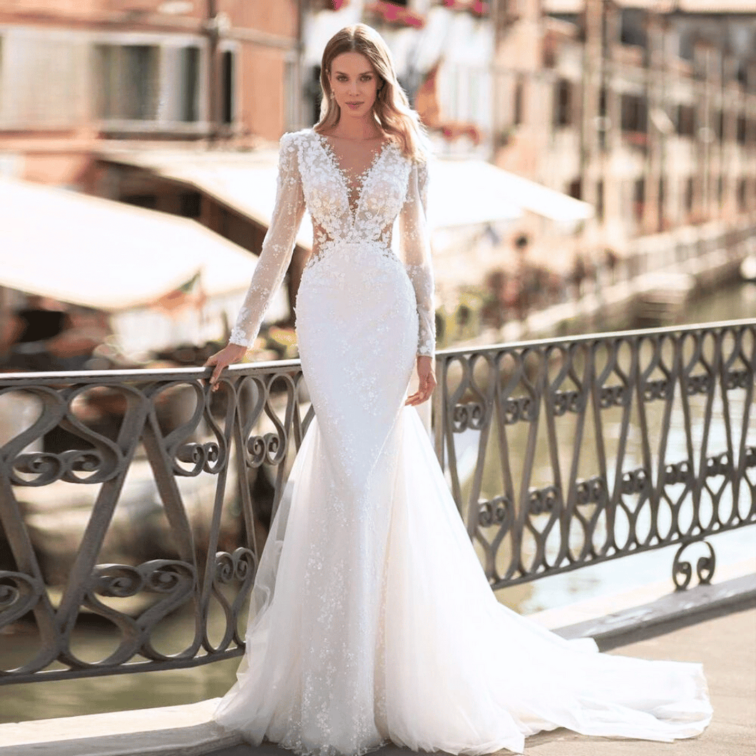 Mermaid Wedding Dress-Long Sleeve Lace Wedding Dress | Wedding Dresses