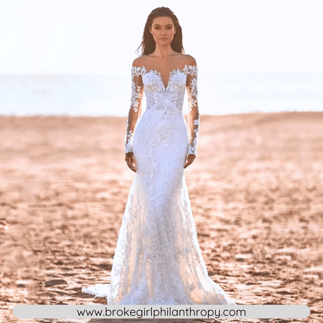 Vintage Mermaid Wedding Dress-Lace Mermaid Beach Wedding Dress | Wedding Dresses
