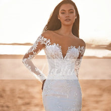 Load image into Gallery viewer, Vintage Mermaid Wedding Dress-Lace Mermaid Beach Wedding Dress | Wedding Dresses
