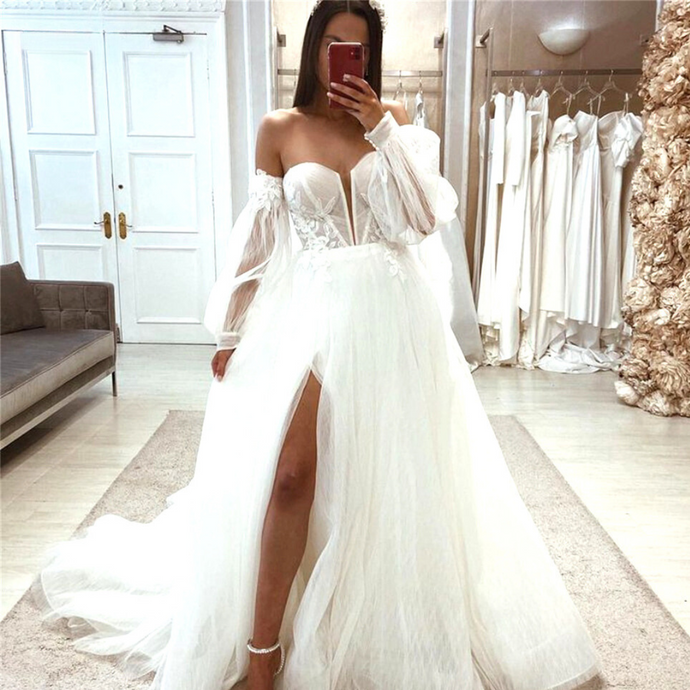 Vintage Lace Wedding Dress-Off the Shoulder Bridal Gown | Wedding Dresses