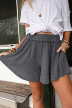 Load image into Gallery viewer, Summer Culotte Shorts | Gray Elastic Waist Culotte Shorts
