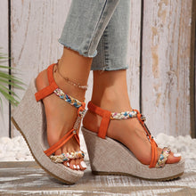Load image into Gallery viewer, Braided Strap Wedge Sandals
