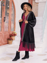 Load image into Gallery viewer, Bohemian Midi Dress | V-Neck Lantern Sleeve Dress
