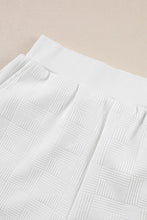 Load image into Gallery viewer, Hoodie Shorts Set | White Textured Cropped Activewear

