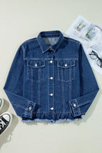 Load image into Gallery viewer, Raw Hem Denim Jacket | Long Sleeves
